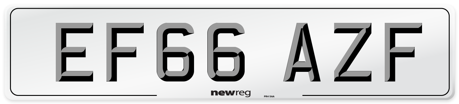 EF66 AZF Number Plate from New Reg